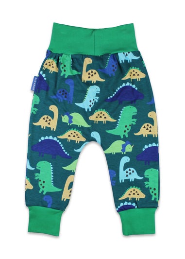 Toby Tiger Organic Green Tonal Dinosaur Print Yoga Pants (Newborn - 3 years)