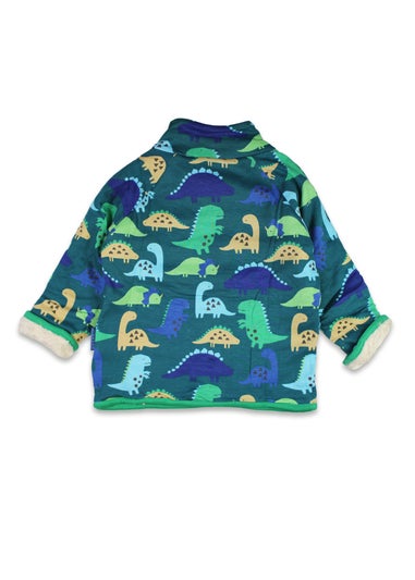 Toby Tiger Organic Green Tonal Dinosaur Print Fleece Sweatshirt (6 months - 6 years)