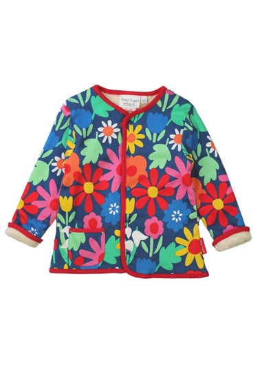 Toby Tiger Organic Multi Colour Bold Floral Reversible Jacket (12  months - 8 years)