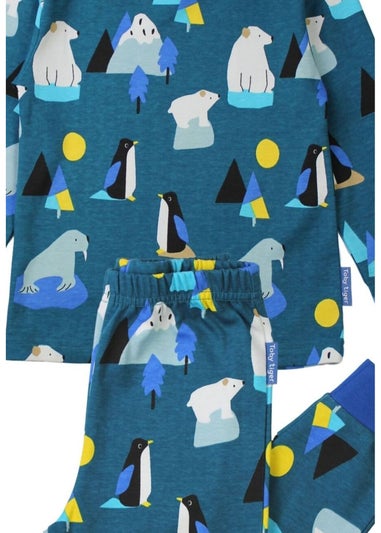 Toby Tiger Organic Blue Arctic Print Pyjamas (12 months - 6 years)