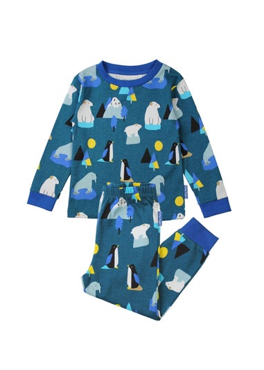 Toby Tiger Organic Blue Arctic Print Pyjamas (12 months - 6 years)