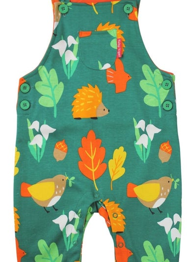 Toby Tiger Organic Green Autumn Print Dungarees (3  months - 4 years)