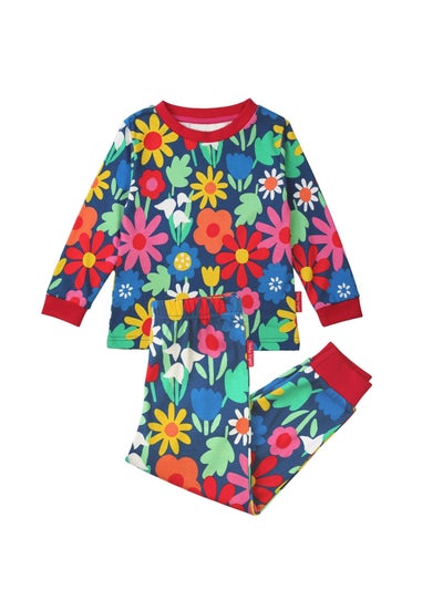 Toby Tiger Organic Multi Colour Bold Floral Print Pyjamas (12  months - 6 years)