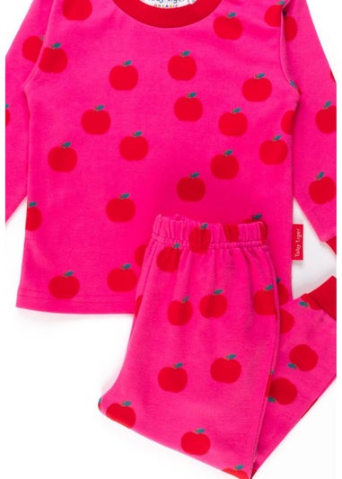 Toby Tiger Organic Pink Apple Print Pyjamas (12  months - 6 years)