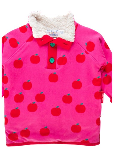 Toby Tiger Organic Pink Apple Print Fleece Sweatshirt (6 months - 6 years)