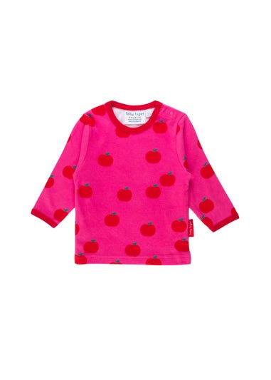 Toby Tiger Organic Pink Apple Print Long-Sleeved T-Shirt (3 months - 8 years)