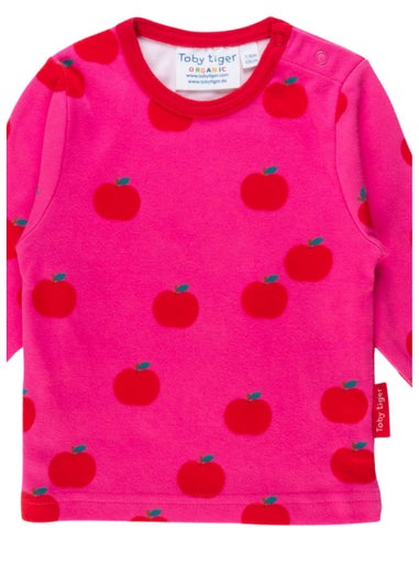 Toby Tiger Organic Pink Apple Print Long-Sleeved T-Shirt (3 months - 8 years)