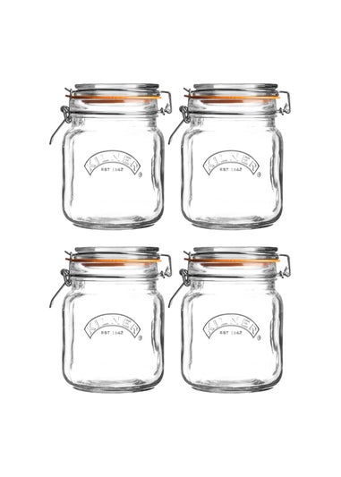 Kilner Clip Top Round Jar 4pc