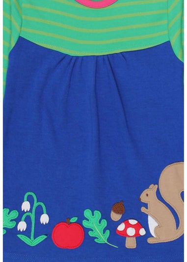 Toby Tiger Organic Blue Forest Adventure Applique T-Shirt Dress (6 months - 6 years)