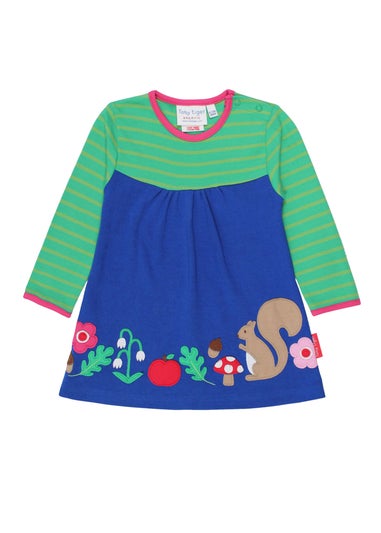 Toby Tiger Organic Blue Forest Adventure Applique T-Shirt Dress (6 months - 6 years)