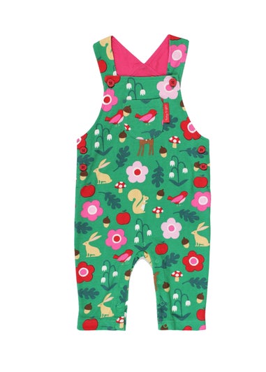 Toby Tiger Organic Green Forest Adventure Print Dungarees (3  months - 4 years)