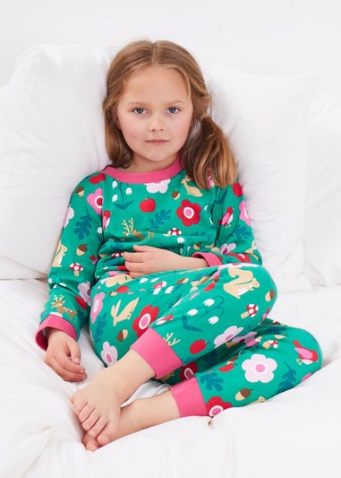Toby Tiger Organic Green Forest Adventure Print Pyjamas (12 months - 6 years)