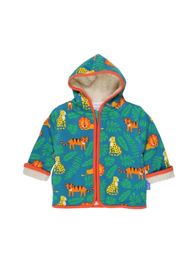 Toby Tiger Organic Green Wild Cats Fleece Hoodie (6 months - 6 years)