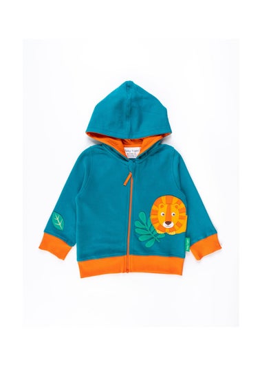 Toby Tiger Organic Green Lion Applique Hoodie (6 months - 6 years)