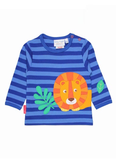 Toby Tiger Organic Blue Born Free Lion Applique T-Shirt (3 months - 6 years)