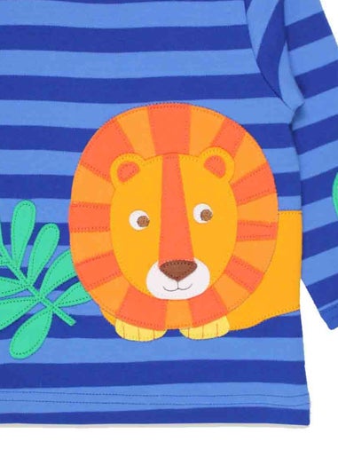 Toby Tiger Organic Blue Born Free Lion Applique T-Shirt (3 months - 6 years)