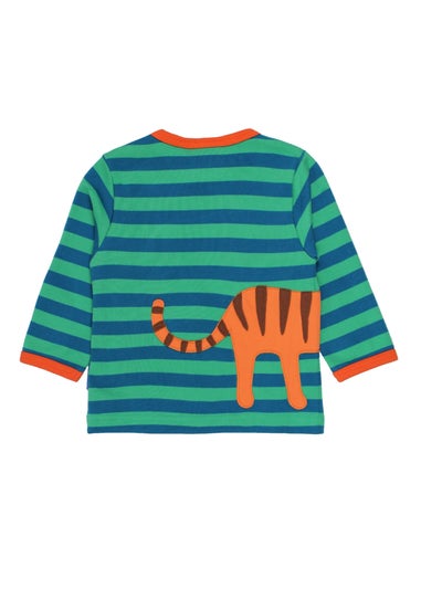 Toby Tiger Organic Green Born Free Tiger Applique T-Shirt (3 months - 6 years)