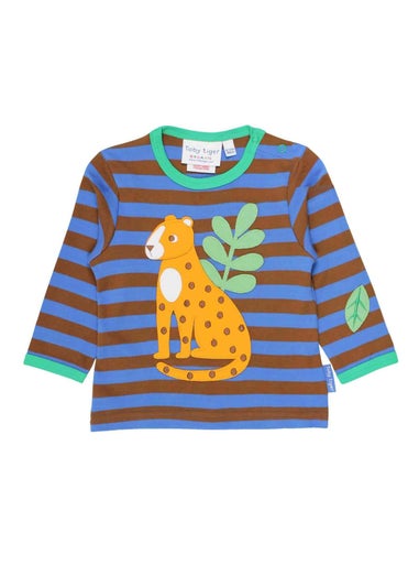 Toby Tiger Organic Blue Born Free Leopard Applique T-Shirt (3 months - 6 years)