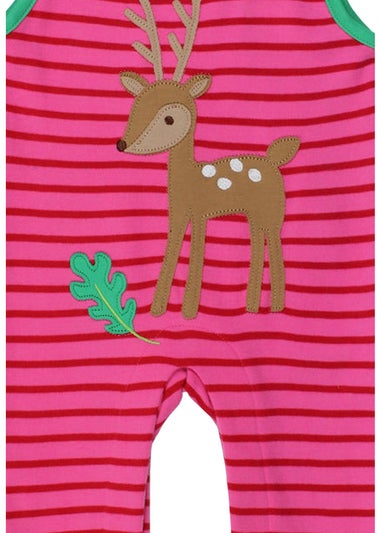 Toby Tiger Organic Pink Fawn Applique Slungarees (Newborn - 24 months)