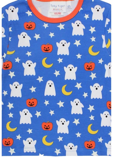 Toby Tiger Organic Blue Halloween Print T-Shirt (3 months - 6 years)