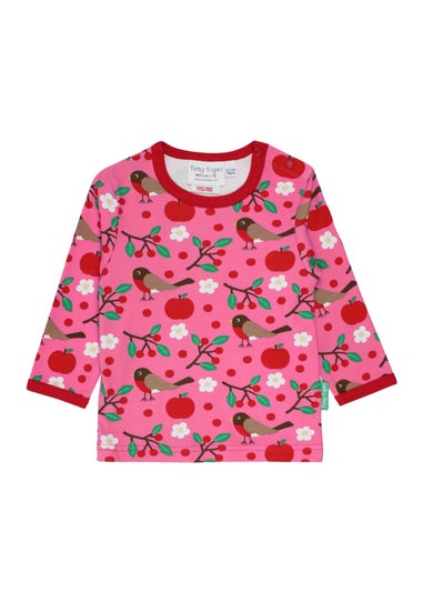 Toby Tiger Organic Pink Robin Print T-Shirt (3 months - 6 years)