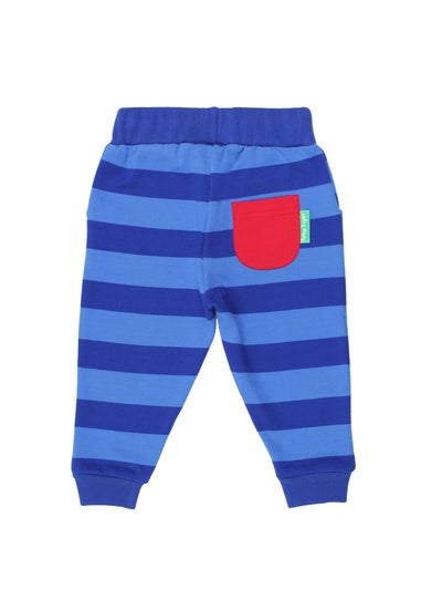 Toby Tiger Organic Blue Striped Joggers (3 months - 6 years)