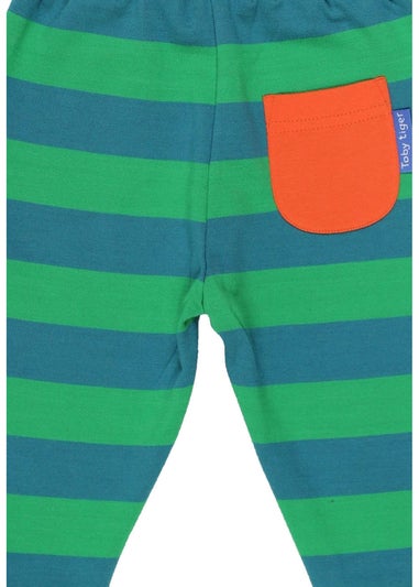 Toby Tiger Organic Green Striped Joggers (3 months - 6 years)