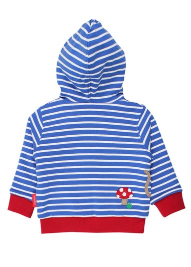 Toby Tiger Organic Blue Mouse & Mushroom Applique Hoodie (6 months - 6 years)