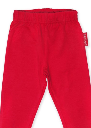 Toby Tiger Organic Red Basic Leggings (6 months - 8 years)