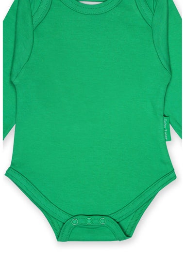 Toby Tiger Organic Green Basic Long-Sleeved Baby Body (Newborn - 12 months)