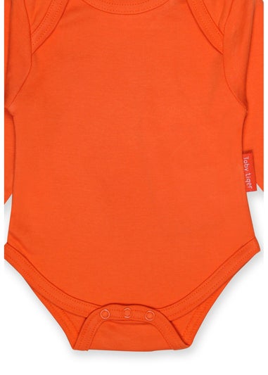 Toby Tiger Organic Orange Basic Long-Sleeved Baby Body (Newborn - 12 months)