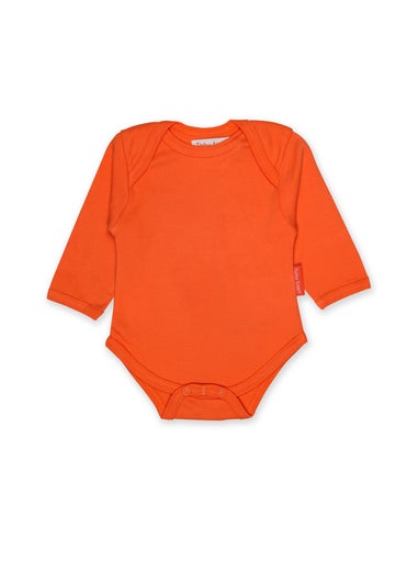 Toby Tiger Organic Orange Basic Long-Sleeved Baby Body (Newborn - 12 months)