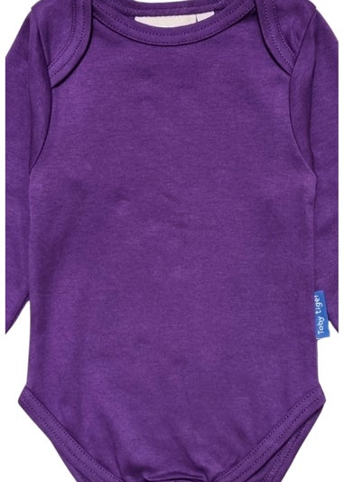 Toby Tiger Organic Purple Basic Long-Sleeved Baby Body (Newborn - 12 months)