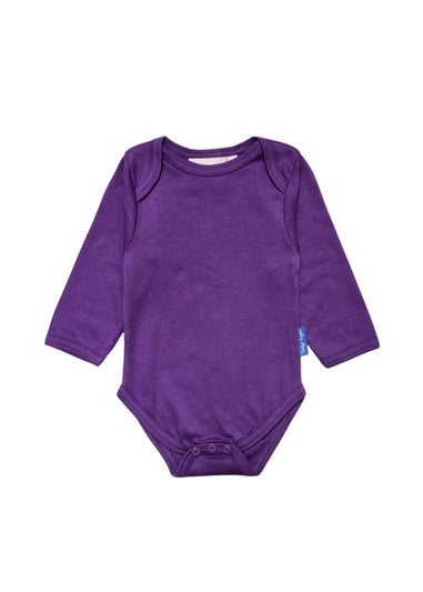 Toby Tiger Organic Purple Basic Long-Sleeved Baby Body (Newborn - 12 months)