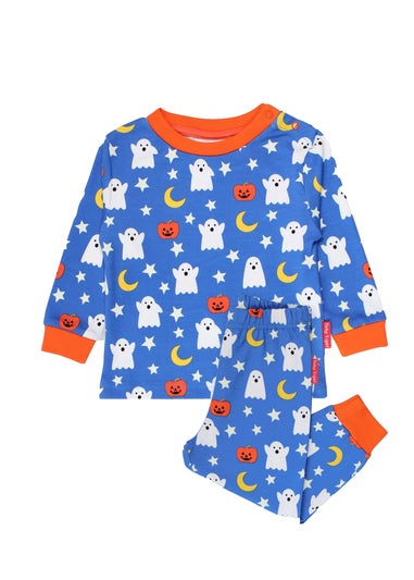 Toby Tiger Organic Blue Halloween Print Pyjamas (12 months - 6 years)