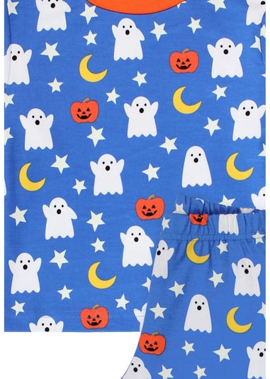 Toby Tiger Organic Blue Halloween Print Pyjamas (12 months - 6 years)