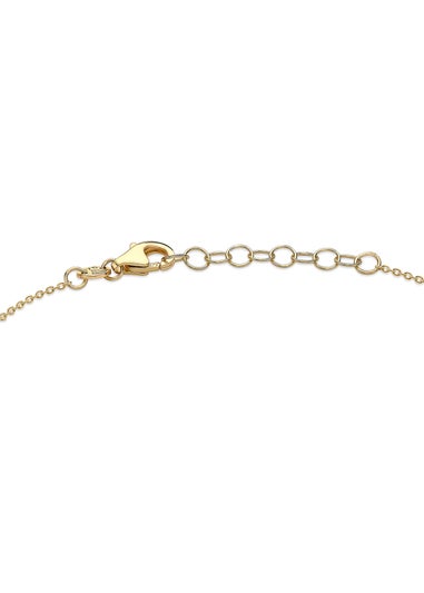 Golden Moments 9ct Yellow Gold 6mm x 6mm 5Heart Adjustable Bracelet