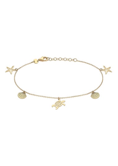 Golden Moments 9ct Yellow Gold 'Sea & Sand' Adjustable Bracelet