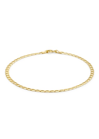 Golden Moments 9ct Yellow Gold 60 Diamond Cut Flat Curb Bracelet