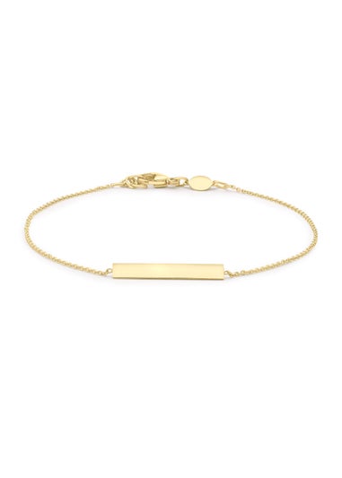 Golden Moments 9ct Yellow Gold 3mm x 20mm HorizontalBar Adjustable Bracelet