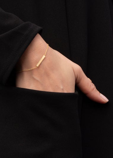 Golden Moments 9ct Yellow Gold 3mm x 20mm HorizontalBar Adjustable Bracelet