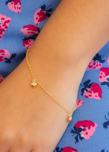 Golden Moments 9ct Yellow Gold 3Heart Belcher Bracelet