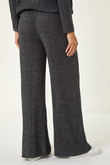 Roman Charcoal Soft Touch Wide Leg Trousers