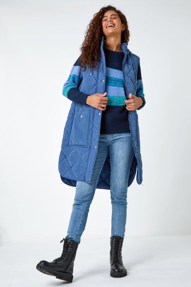 Roman Blue  Shimmer Stripe Stretch Jumper