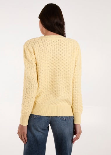 Blue Vanilla Lemon Textured Knit Jumper