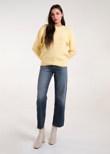 Blue Vanilla Lemon Textured Knit Jumper