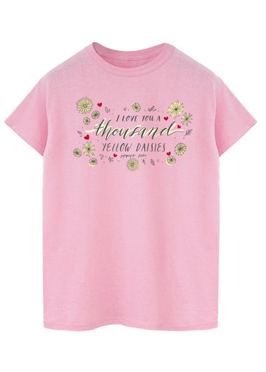 Gilmore Girls Thousand Yellow Daisies Heart Pink Boyfriend Fit T-Shirt