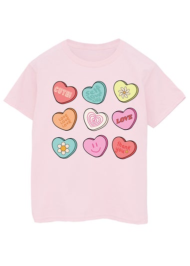 Brands In Candy Hearts Pink T-Shirt (3-13 Years)