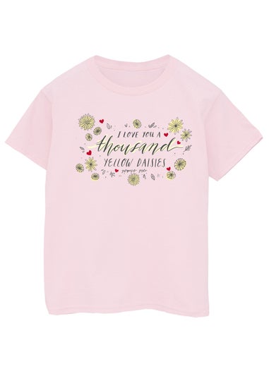 Gilmore Girls Thousand Yellow Daisies Heart Pink T-Shirt (3-13 Years)