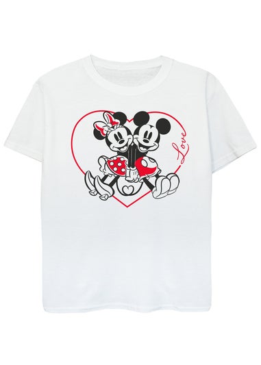 Disney Mickey Mouse Heart White T-Shirt (3-13 Years)